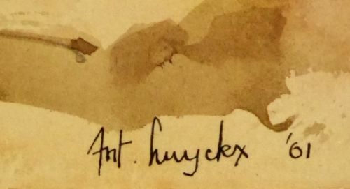 Aquarel uit 1961 van Antoon Luyckx