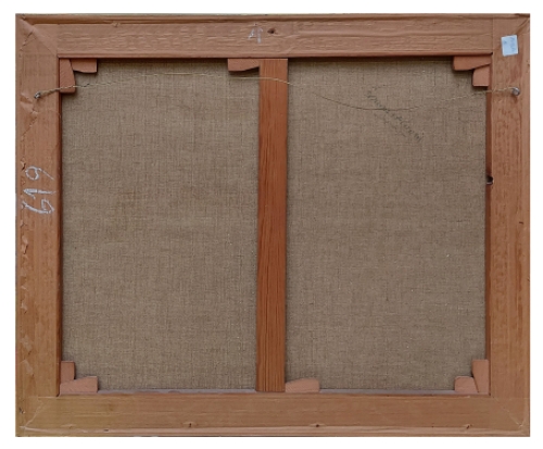 Boerenkoppel met kar aan het werk in de winter