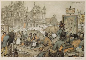 Mechelse litho van Anton Pieck