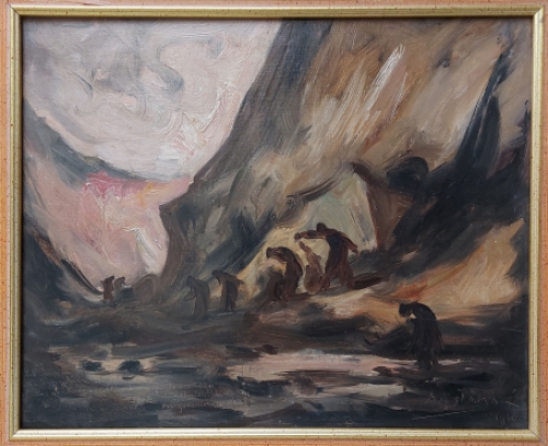 Een schilderij op canvas van de kunstschilder Armand Jamar