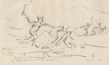 Schets van de kunstenaar Armand Jamar, de hel