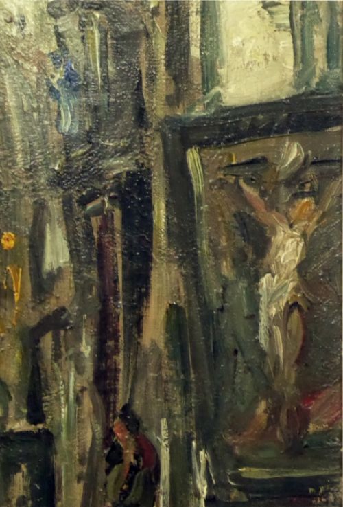 Schilderij van een kerkinterieur