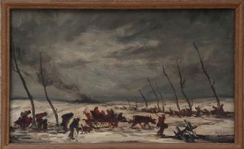 Op de vlucht, kunstwerk van A. Jamar