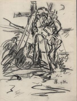 Houtskooltekening uit 1938 van de kunstenaar Armand Jamar