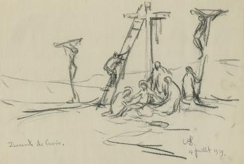 Houtskooltekening van de kunstenaar Armand Jamar