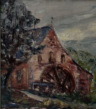 Kunstwerkje van A. Jamar, de watermolen