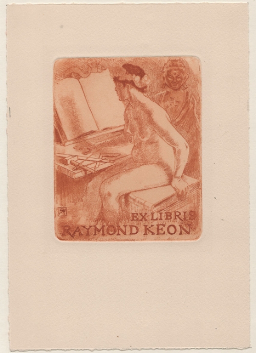 Etching, printed in red by Armand Rassenfosse