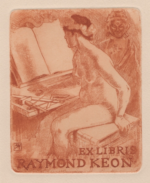 Armand Rassenfosse met een ex libris