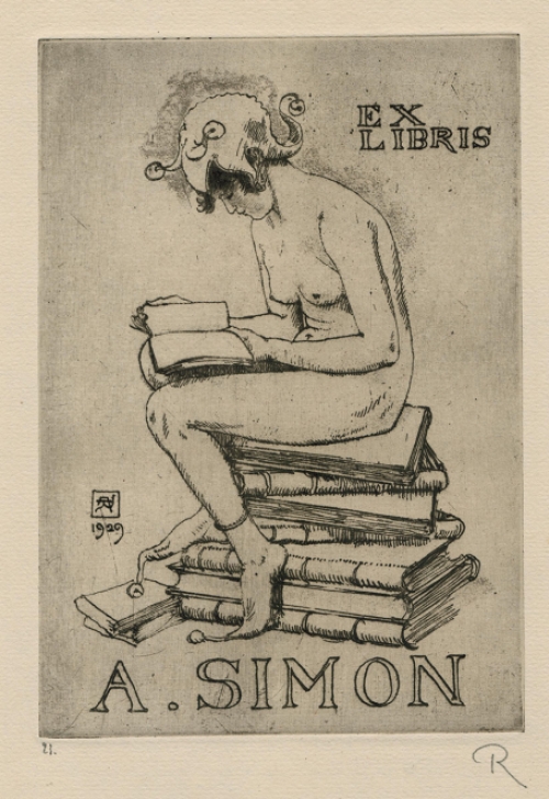 Armand Rassenfosse met een ets