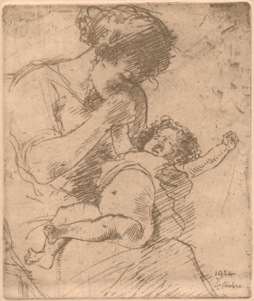 Ets uit 1924 van de Belgische kunstenaar Armand Rassenfosse uit Luik