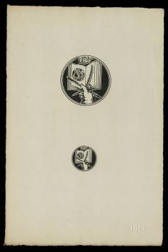 Ex libris van de Belgische kunstenaar Armand van der Elst