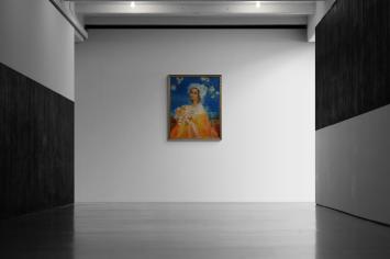 Dame met ruiker in de handen – Oil on canvas – Karel Van Belle – 1942