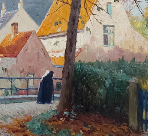 Belgische kunstenaar Arthur Haeghebaert met een zicht op Brugs tafereel