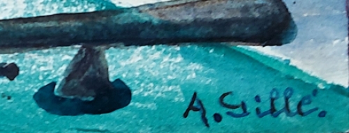 Waterverfschilderij van August Gillé