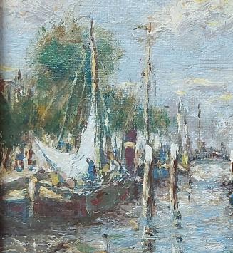 August Willem van Voorden met een schilderij