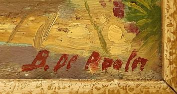 Kunstwerk op bord van de Wilrijkse schilder Bernard De Pooter