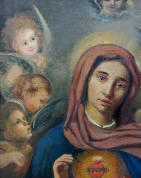 Het onbevlekte hart van Maria met engelen 1955