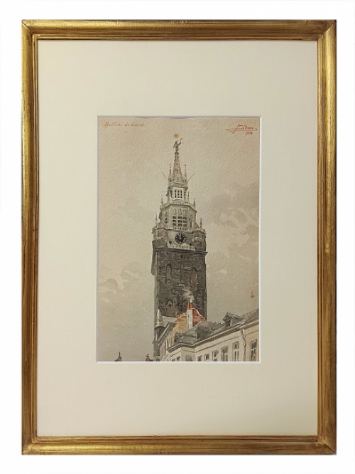 Waterverfschilderij van Jean Baes uit 1884 kopen
