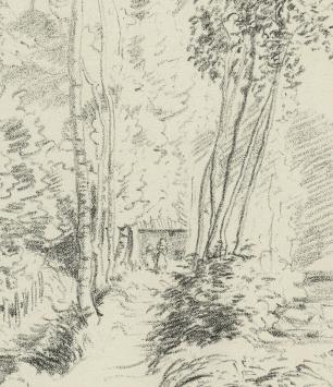 Georges-Marie Baltus mt een litho van een landschap