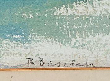 Aquarel, schip op de brede Schelde