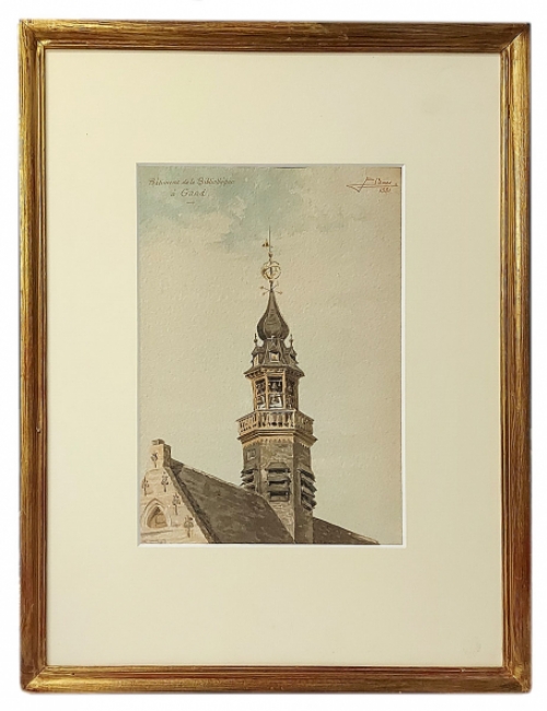 Waterverfschilderij van Jean Baes uit 1881 kopen