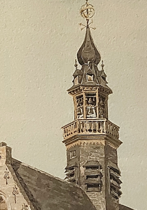 Waterverfschilderij van de Belgische kunstenaar Jean Baes