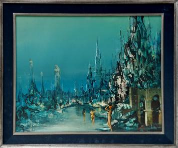 Surrealistisch schilderij van Roger Van Belleghem
