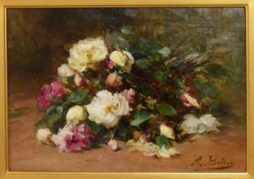 Stilleven met rozenboeket