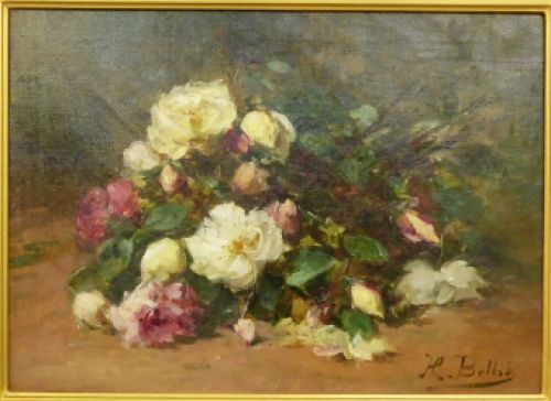 Stilleven met rozenboeket