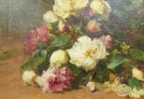 Stilleven met rozenboeket