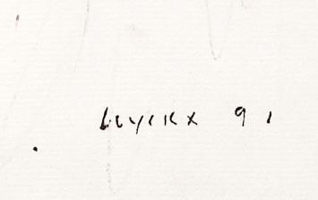 Benny Luyckx met een tekening uit 1991