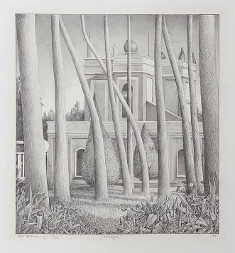 Bert Andreae met een werk uit 1975