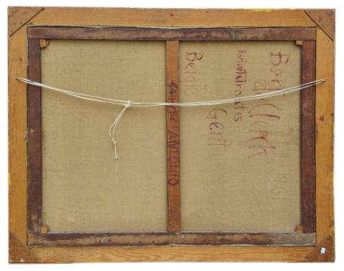 Bert De Clerck met een abstract schilderij