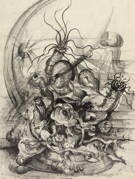 Tekening van Bert Hilderbrandt kopen, gemengde techniek