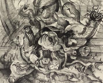 Kunstwerkje van Tekening Belgische kunstenaar Bert Hilderbrandt kopen