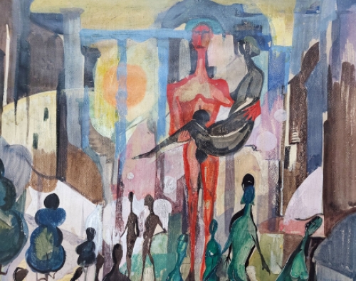 Surrealistisch schilderij van Bert Hildebrandt kopen