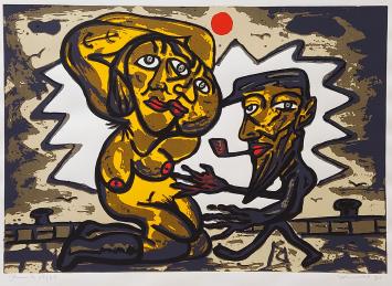 Litho uit 1991 van Fred Bervoets te koop