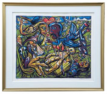 Een litho uit 1985 van de Belgische kunstenaar Fred Bervoets