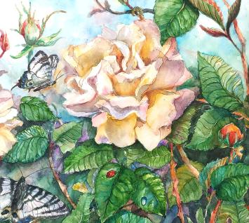 Hough Teresa Beth met een kunstwerk