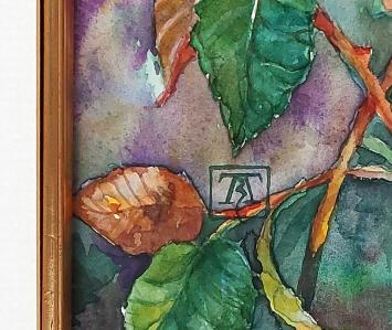 Aquarel, gele rozen en insectjes