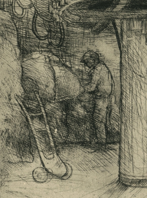 Belgische kunstenaar Jules Van Ael met een genummerde ets