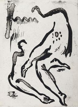 Abstracte genummerde ets van Jean Bilquin