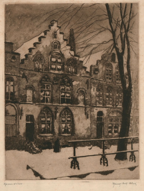 Ets, wintergezicht van Maurice-Emile Blieck kopen