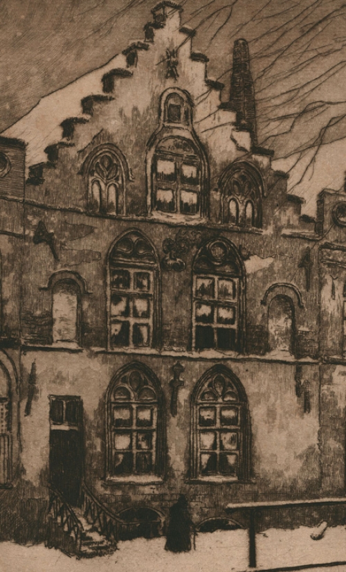 Maurice-Emile Blieck met een ets épreuve d\'artiste