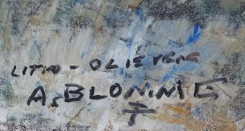 Litho-olieverf Weg naar de boerderij