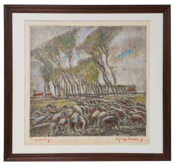 Opgehoogde litho van de Belgische kunstenaar Alfons Blomme kopen