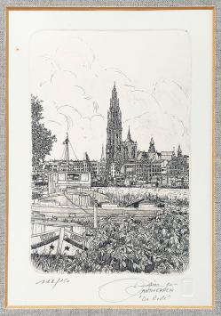 Kunstwerkje van de Belgische etser Bob Dries