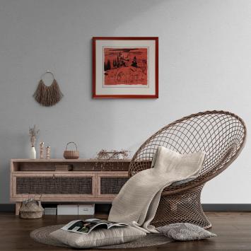 Cheval avec poulain dans le pré EA