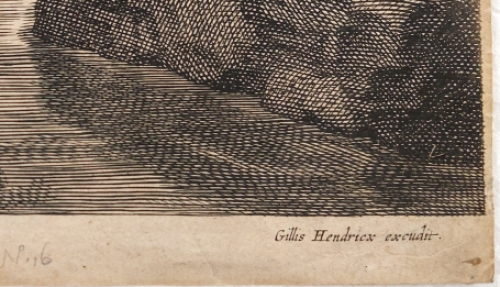 Landschap met waterloop en figuren (1596-1659)