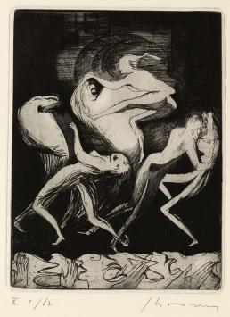 Belgische etser Jacques Boonen met een ets